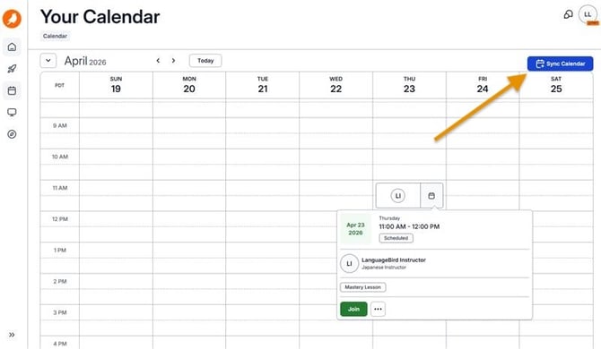 Calendar arrow